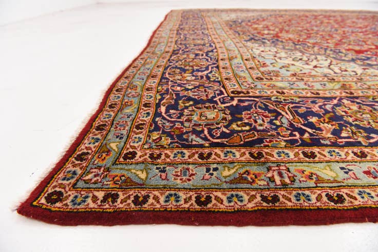 Detail image of 9' 9 x 13' 2 Hand Knotted Kashan Persian Wool Rug