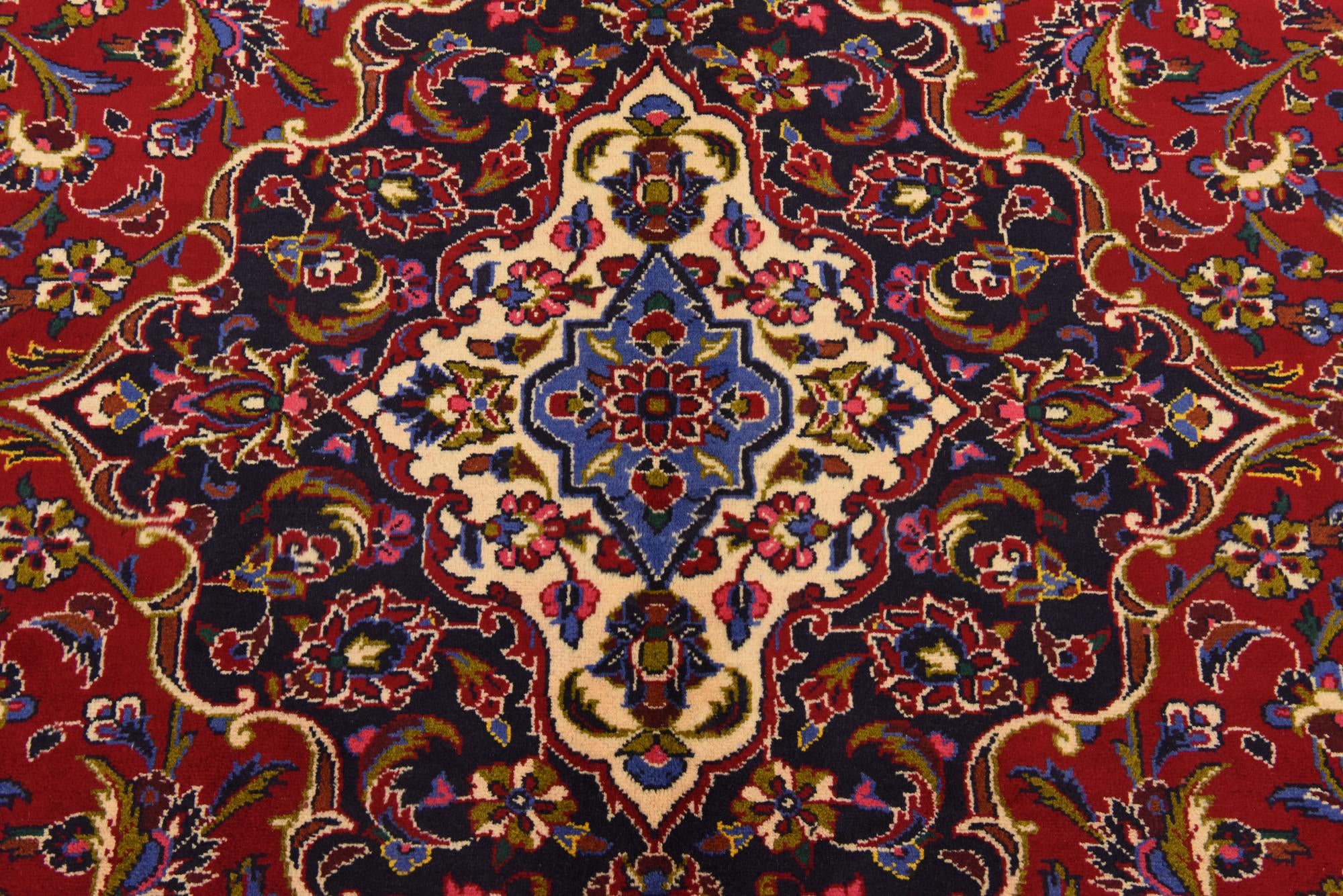 9' 10 x 13' 5 Hand Knotted Kashan Persian Wool Rug