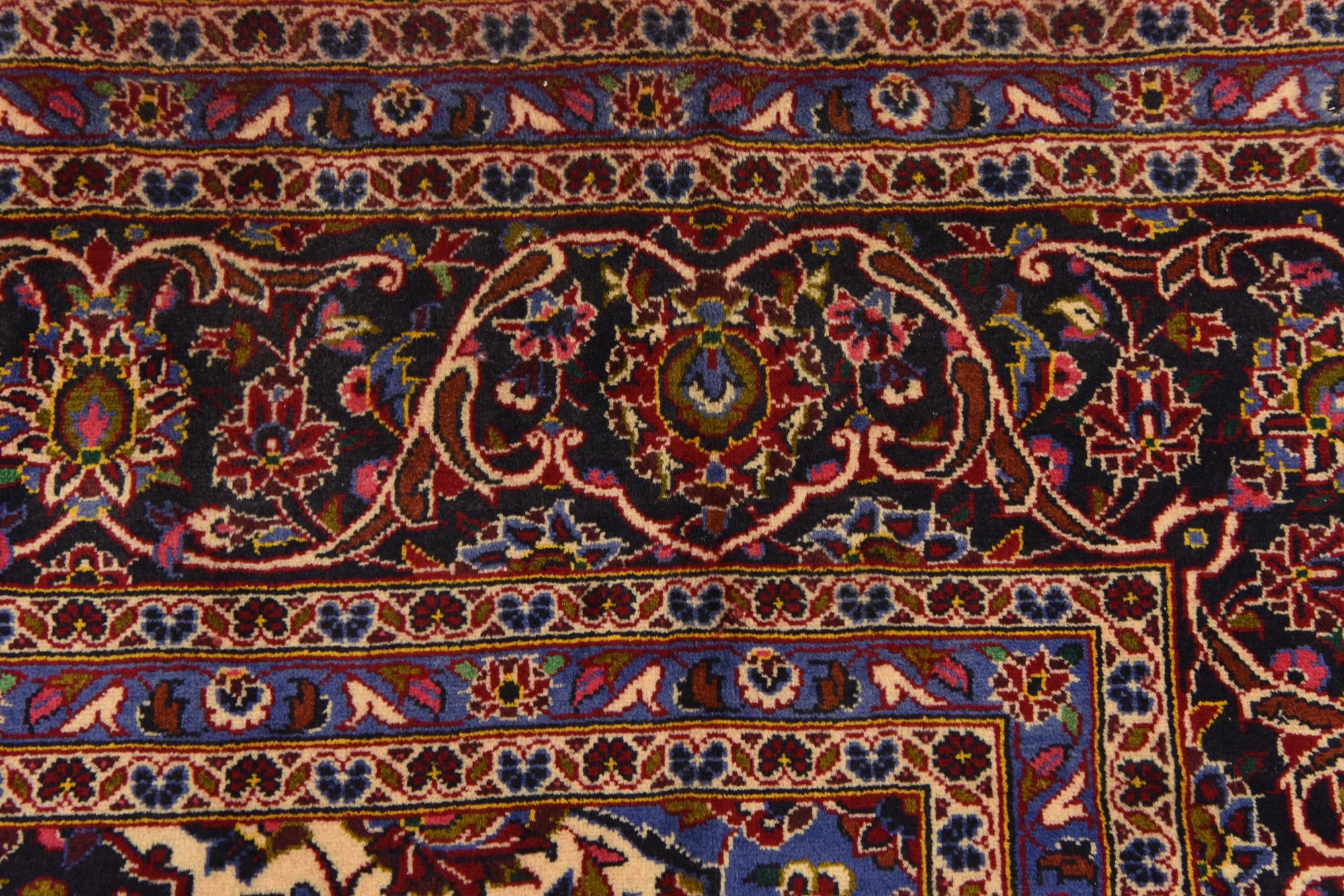 9' 10 x 13' 5 Hand Knotted Kashan Persian Wool Rug