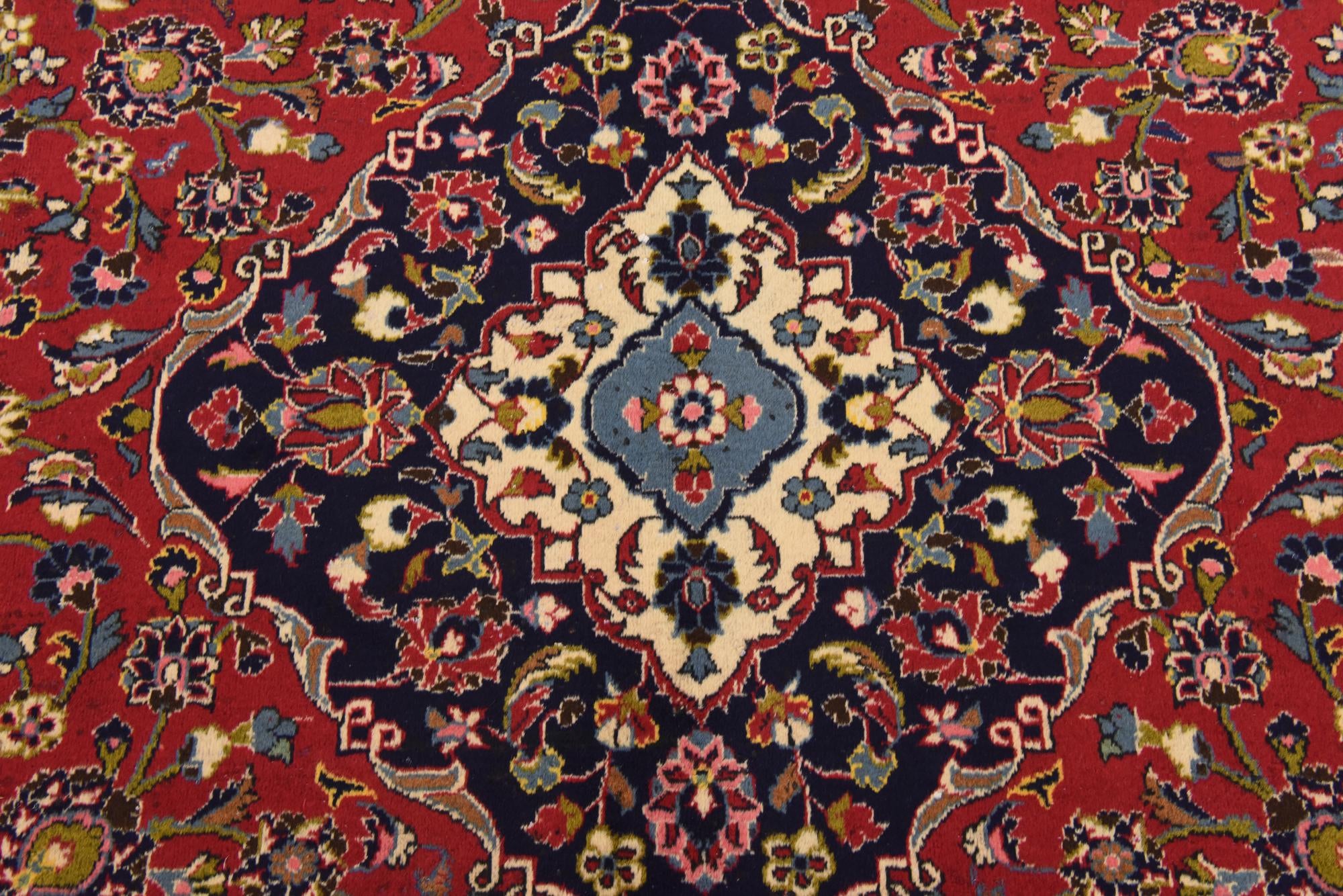 9' 6 x 13' 4 Hand Knotted Kashan Persian Wool Rug