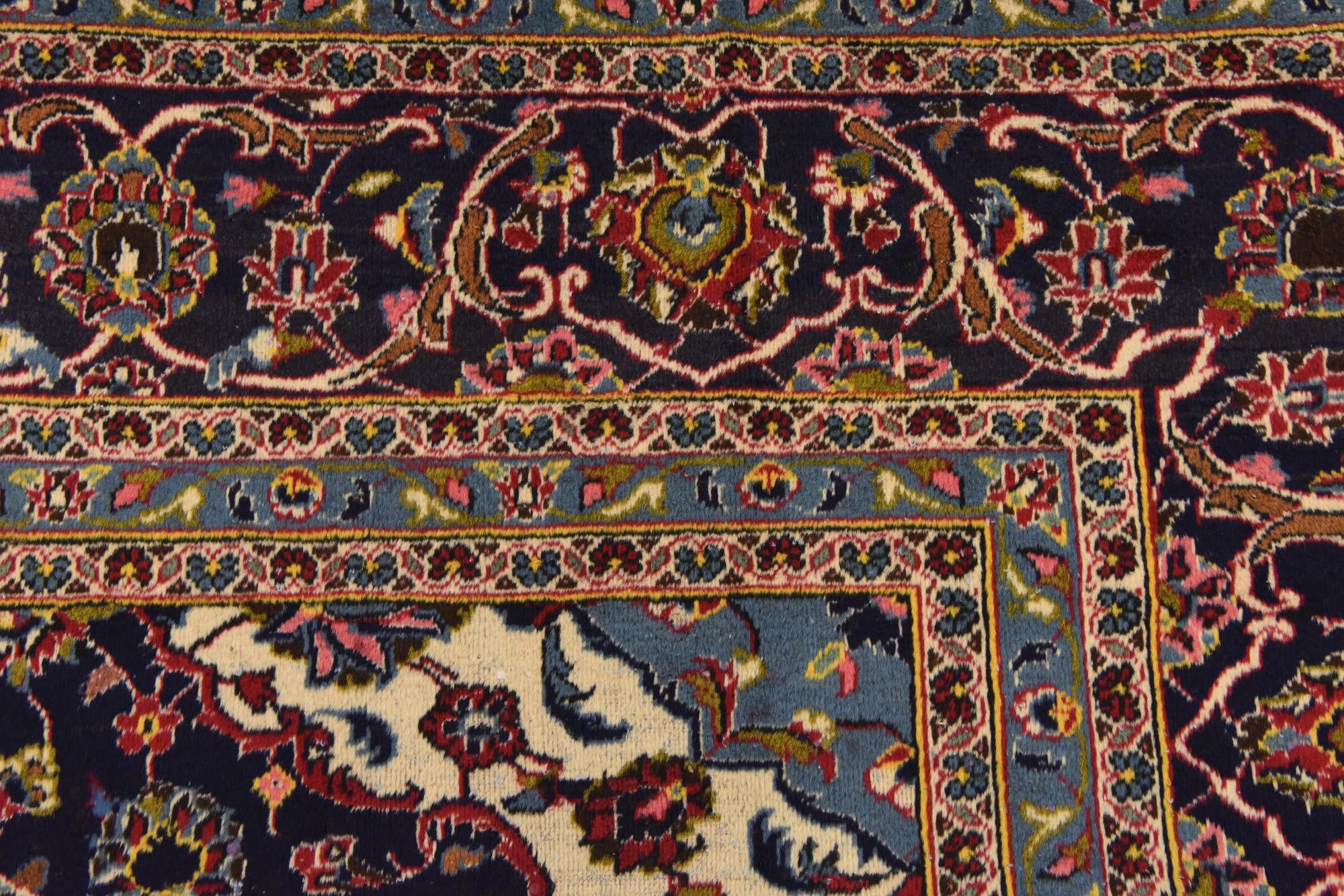 9' 6 x 13' 4 Hand Knotted Kashan Persian Wool Rug