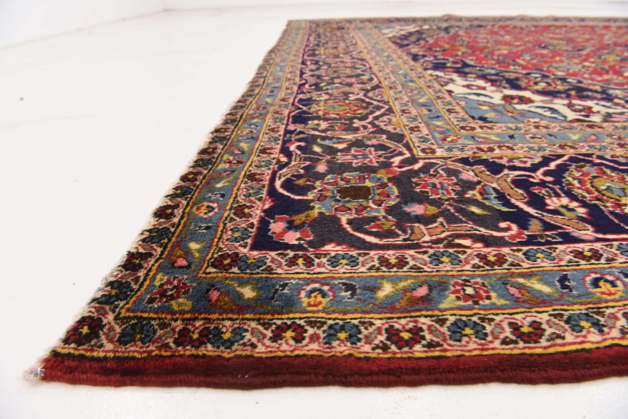 9' 6 x 13' 4 Hand Knotted Kashan Persian Wool Rug