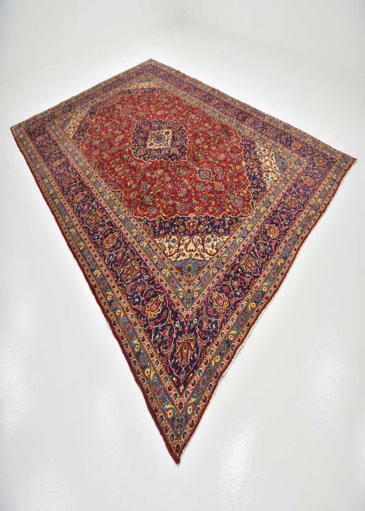 9' 10 x 13' 10 Hand Knotted Kashan Persian Wool Rug