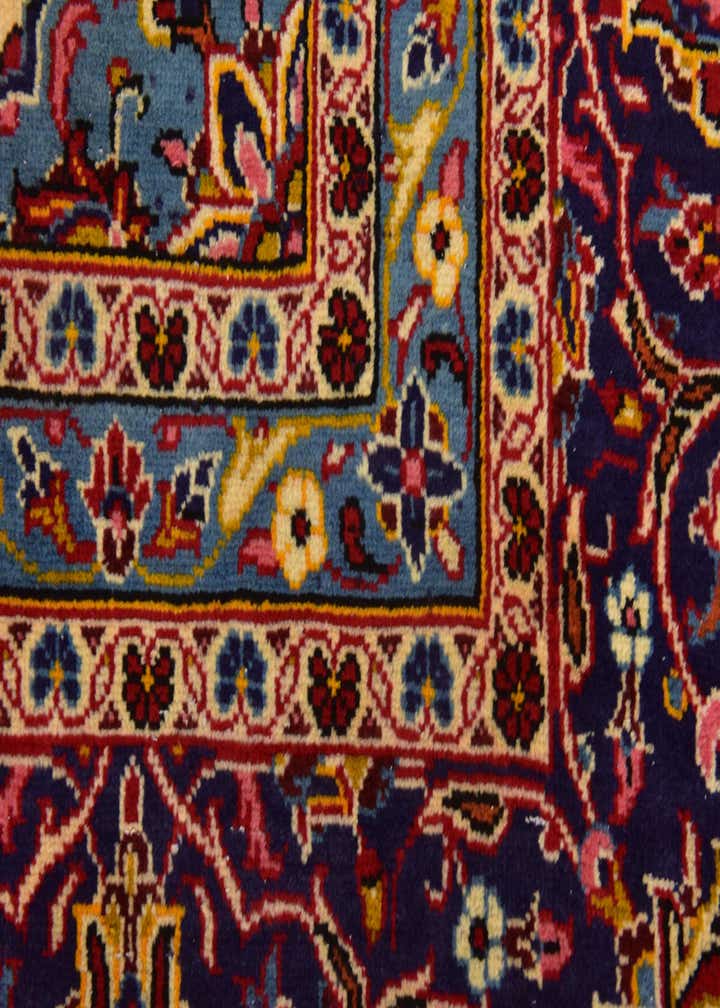 9' 10 x 13' 10 Hand Knotted Kashan Persian Wool Rug