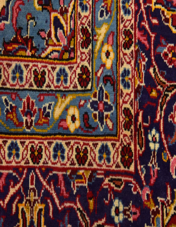Detail image of 9' 10 x 13' 10 Hand Knotted Kashan Persian Wool Rug