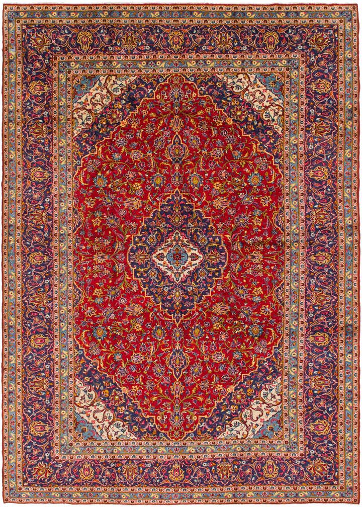 9' 10 x 13' 10 Hand Knotted Kashan Persian Wool Rug