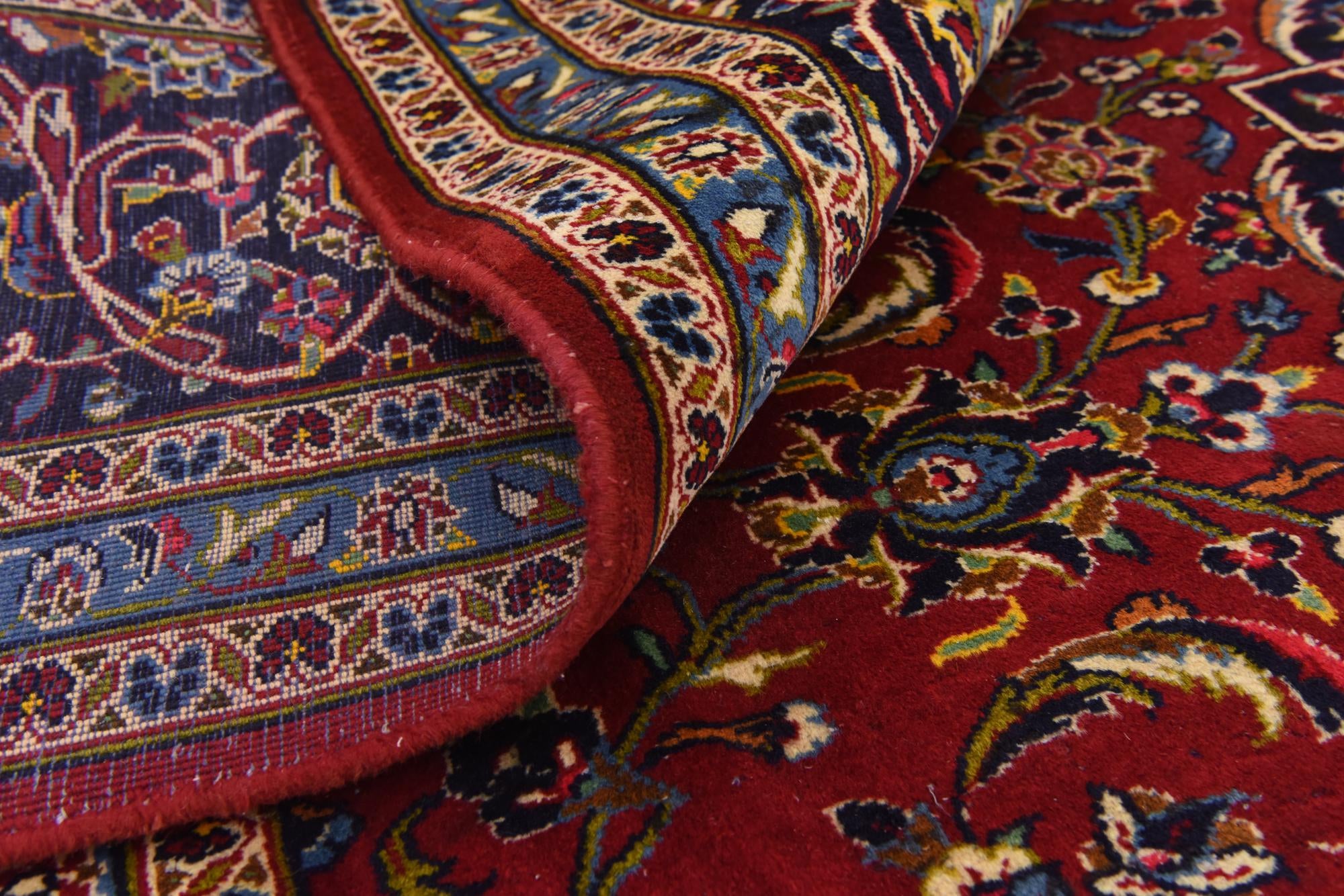 9' 10 x 12' 10 Hand Knotted Kashan Persian Wool Rug