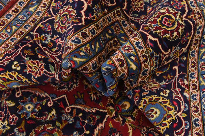 9' 10 x 12' 10 Hand Knotted Kashan Persian Wool Rug