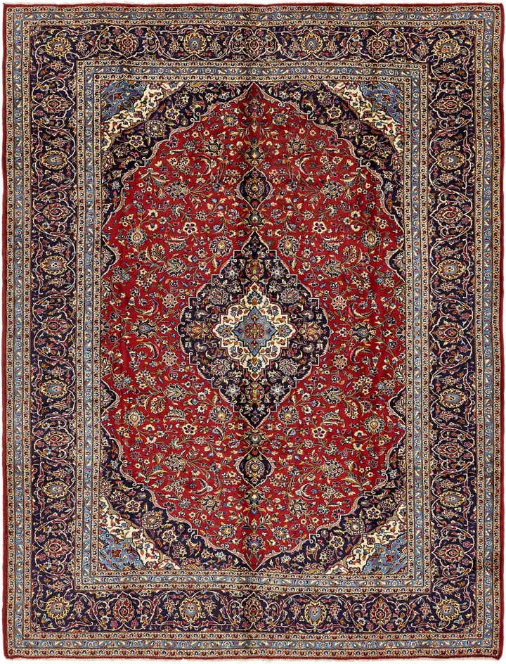 9' 10 x 12' 10 Hand Knotted Kashan Persian Wool Rug
