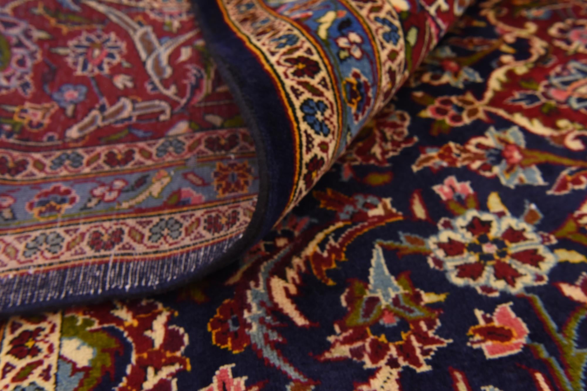 9' 10 x 13' 6 Hand Knotted Kashan Persian Wool Rug