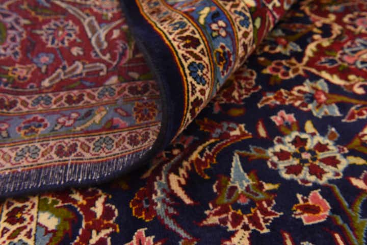 9' 10 x 13' 6 Hand Knotted Kashan Persian Wool Rug