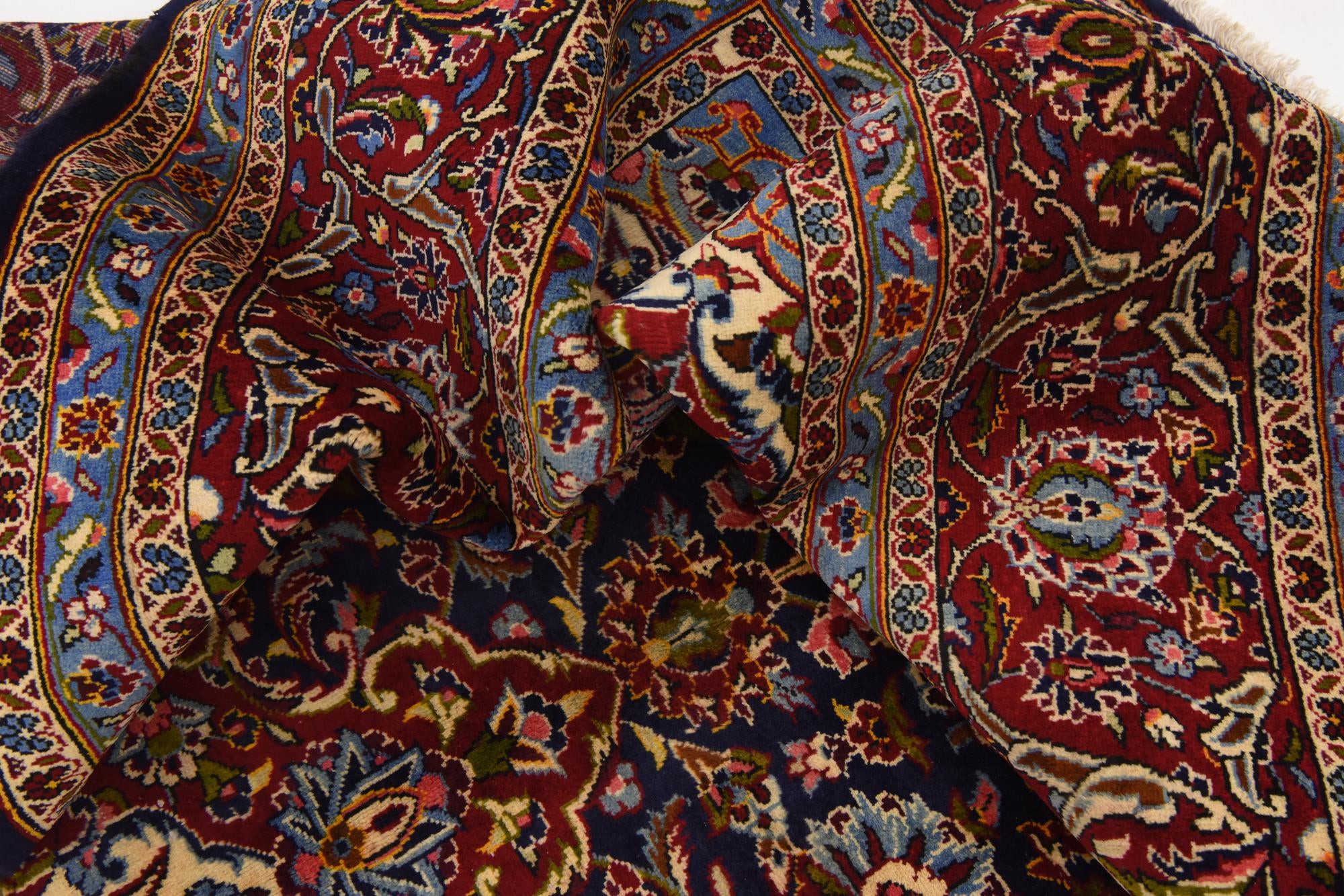 9' 10 x 13' 6 Hand Knotted Kashan Persian Wool Rug