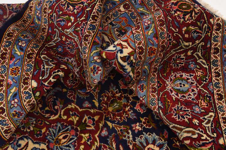 9' 10 x 13' 6 Hand Knotted Kashan Persian Wool Rug