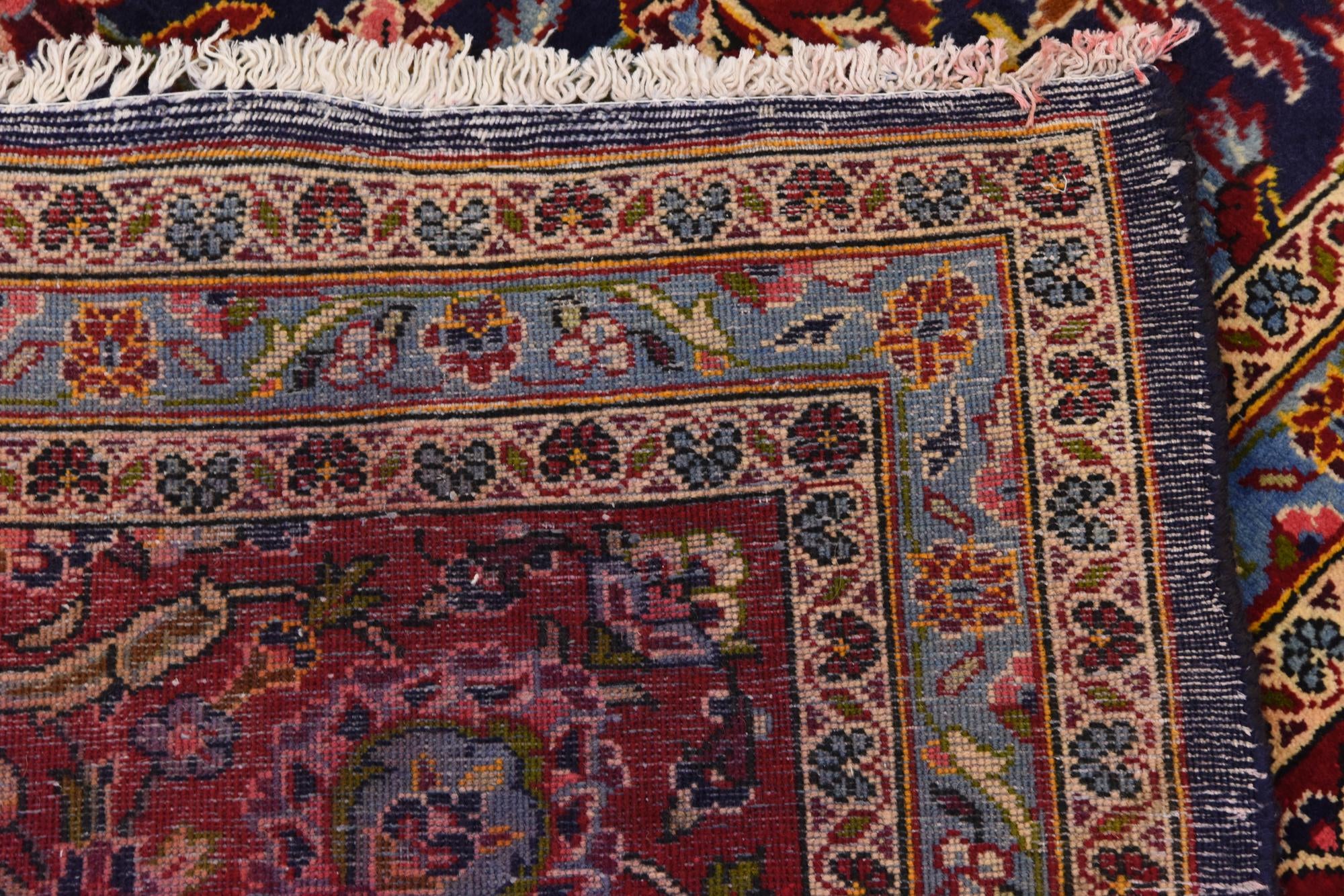 9' 10 x 13' 6 Hand Knotted Kashan Persian Wool Rug