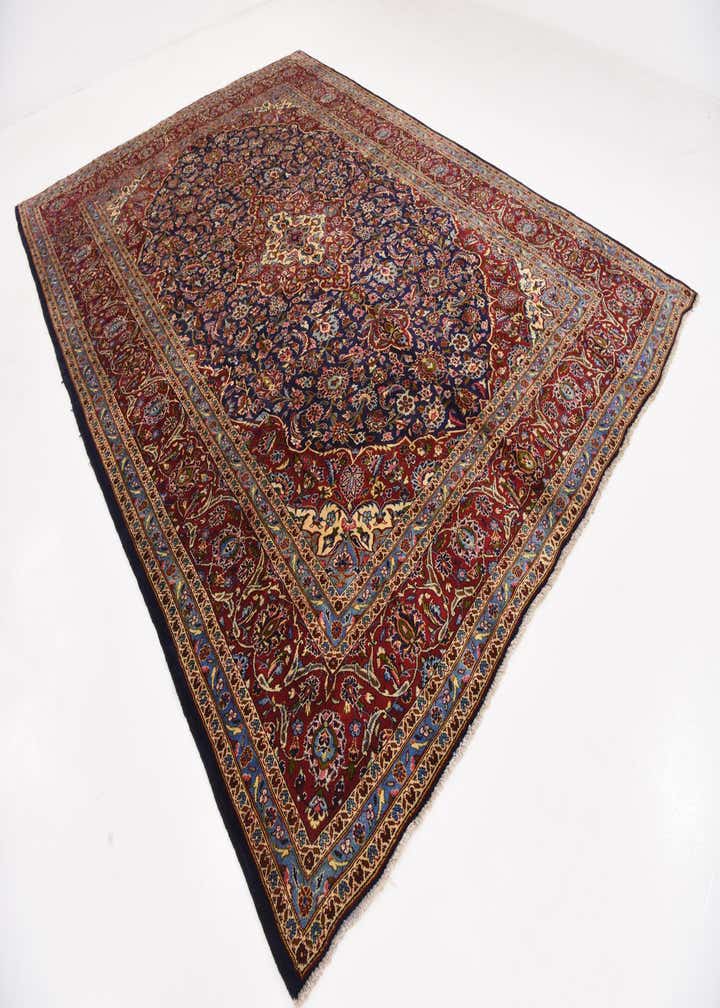 9' 10 x 13' 6 Hand Knotted Kashan Persian Wool Rug