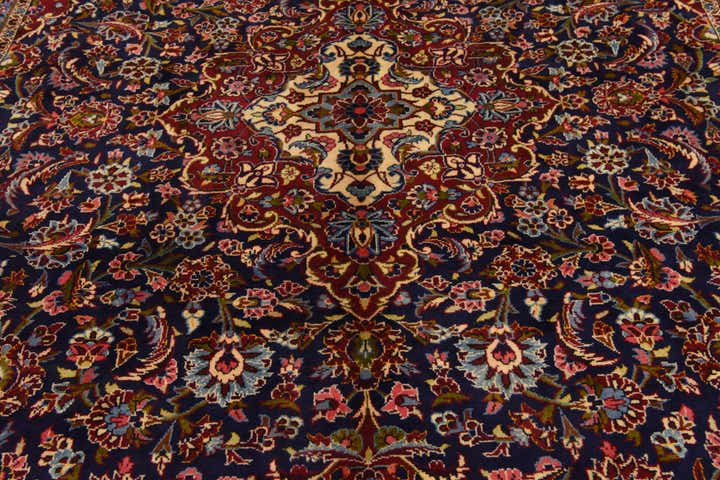 9' 10 x 13' 6 Hand Knotted Kashan Persian Wool Rug