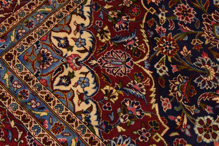 9' 10 x 13' 6 Hand Knotted Kashan Persian Wool Rug