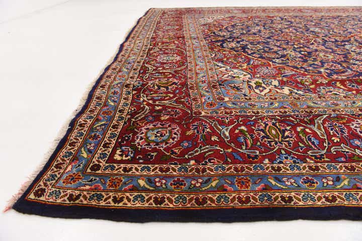 9' 10 x 13' 6 Hand Knotted Kashan Persian Wool Rug