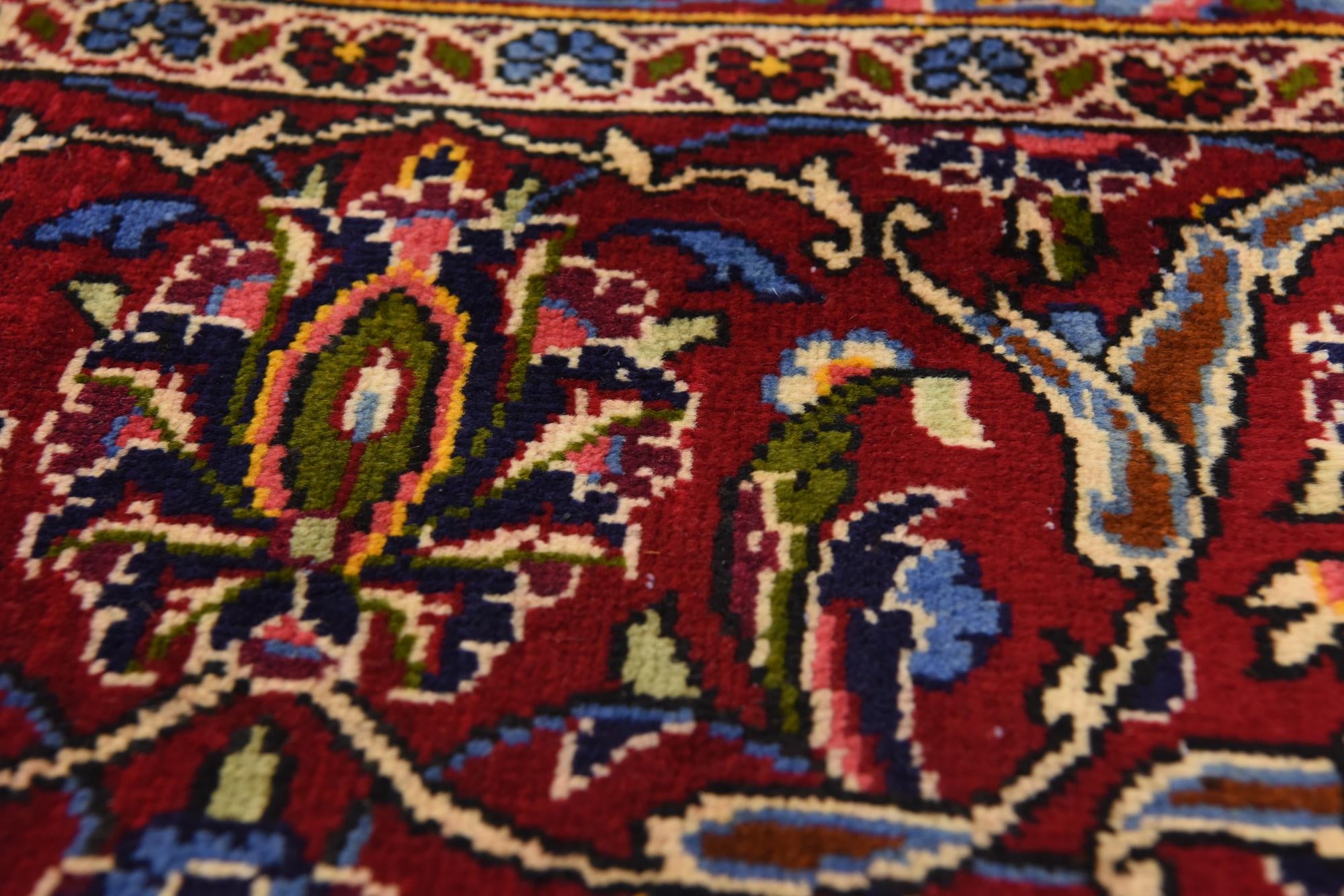 9' 10 x 13' 6 Hand Knotted Kashan Persian Wool Rug