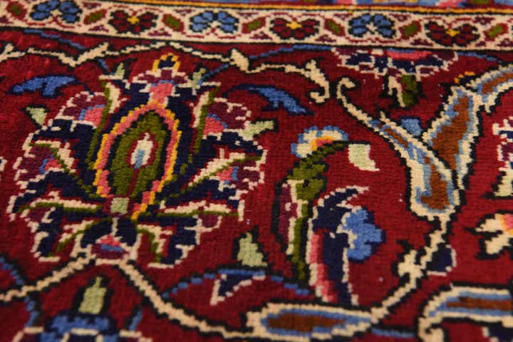 9' 10 x 13' 6 Hand Knotted Kashan Persian Wool Rug