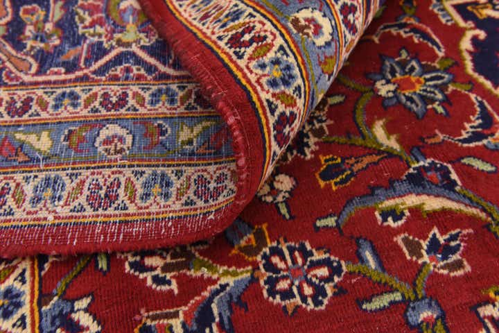 9' 9 x 13' 2 Hand Knotted Kashan Persian Wool Rug
