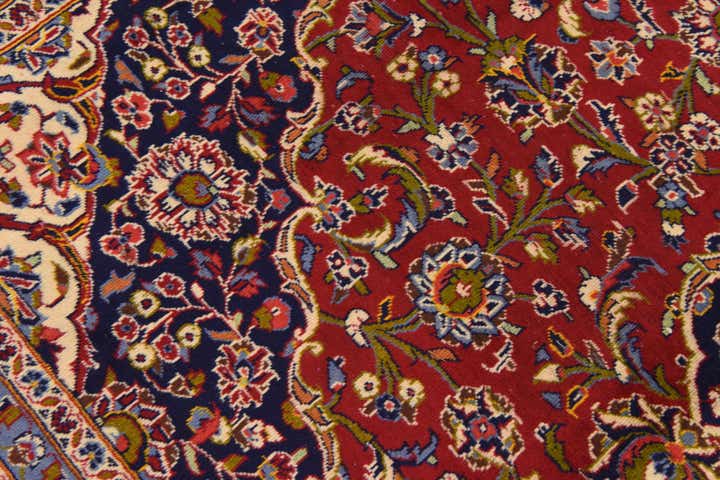 9' 9 x 13' 2 Hand Knotted Kashan Persian Wool Rug