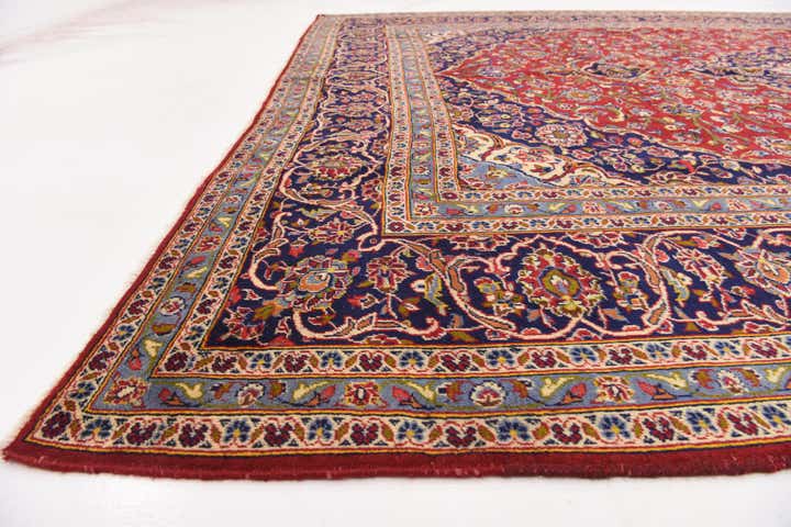 9' 9 x 13' 2 Hand Knotted Kashan Persian Wool Rug