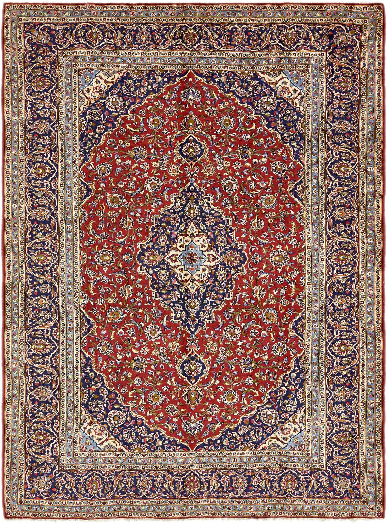 9' 9 x 13' 2 Hand Knotted Kashan Persian Wool Rug