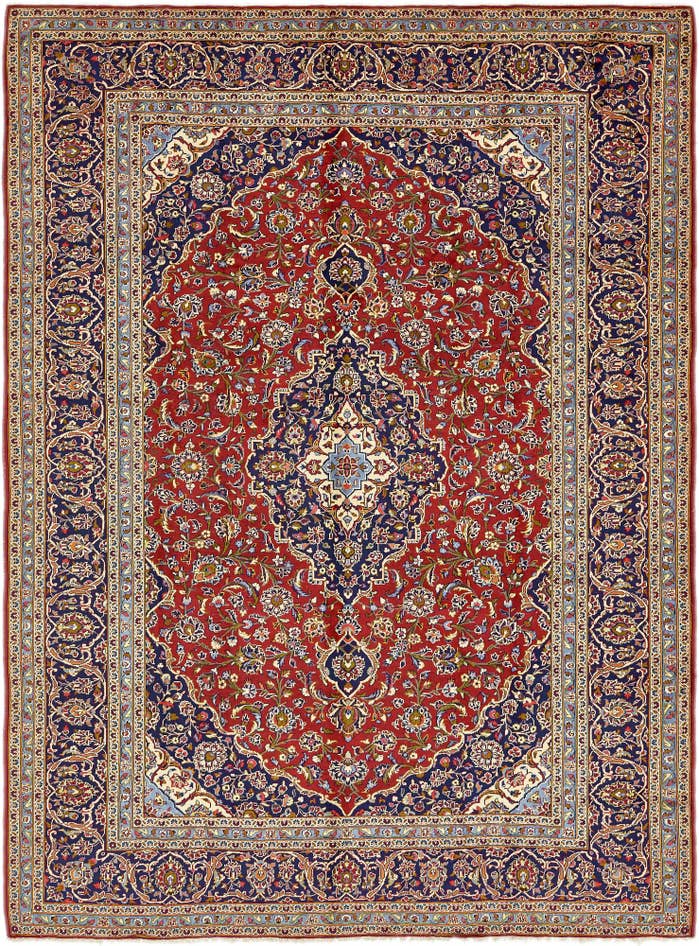 Detail image of 9' 9 x 13' 2 Hand Knotted Kashan Persian Wool Rug
