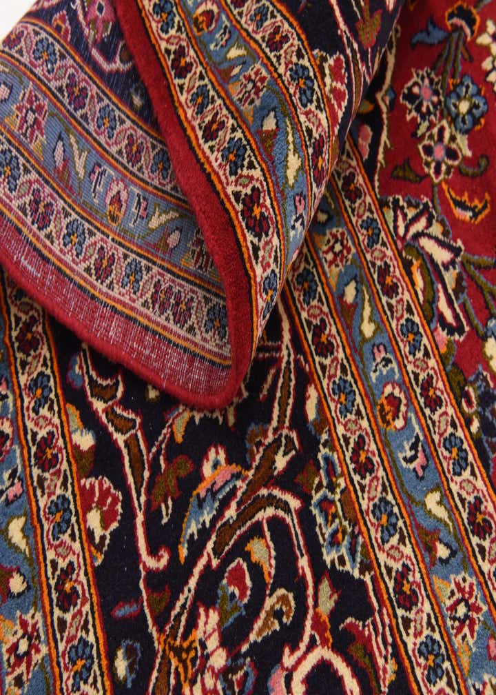 9' 8 x 13' 4 Hand Knotted Kashan Persian Wool Rug