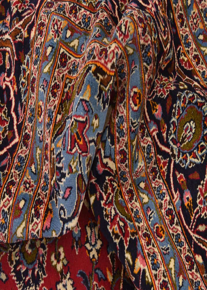 9' 8 x 13' 4 Hand Knotted Kashan Persian Wool Rug
