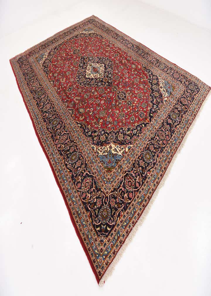 9' 8 x 13' 4 Hand Knotted Kashan Persian Wool Rug