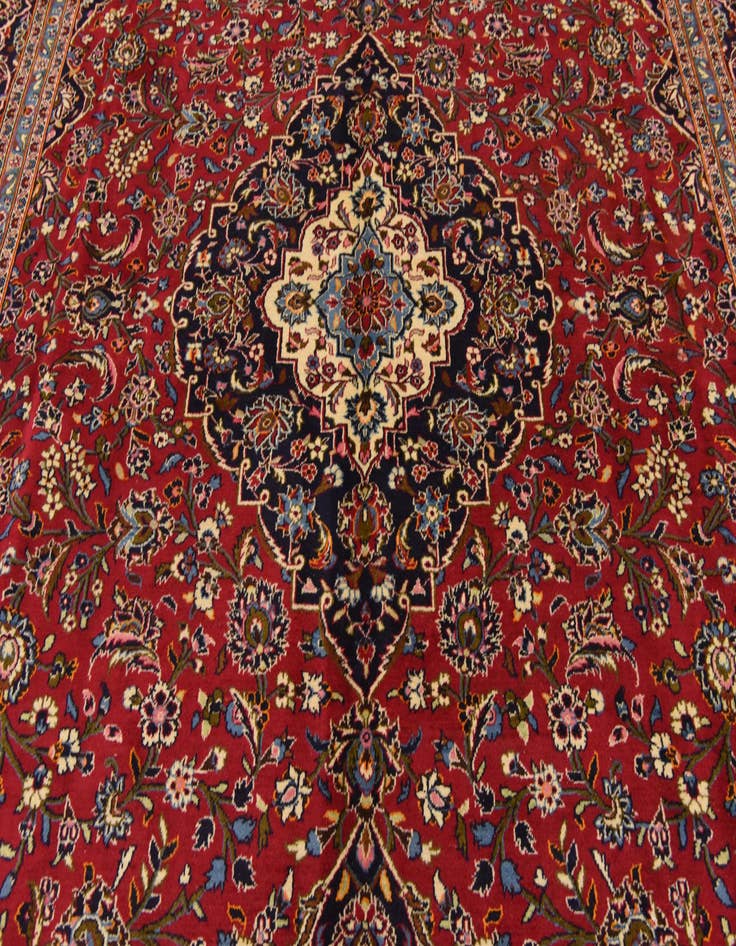 Detail image of 9' 8 x 13' 4 Hand Knotted Kashan Persian Wool Rug