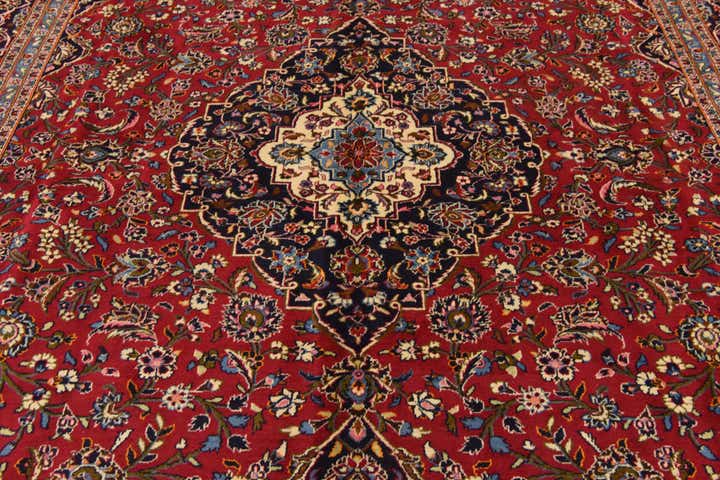 9' 8 x 13' 4 Hand Knotted Kashan Persian Wool Rug