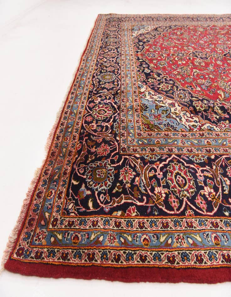 Detail image of 9' 8 x 13' 4 Hand Knotted Kashan Persian Wool Rug