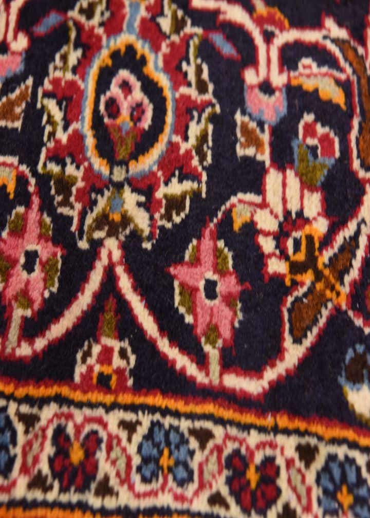 9' 8 x 13' 4 Hand Knotted Kashan Persian Wool Rug