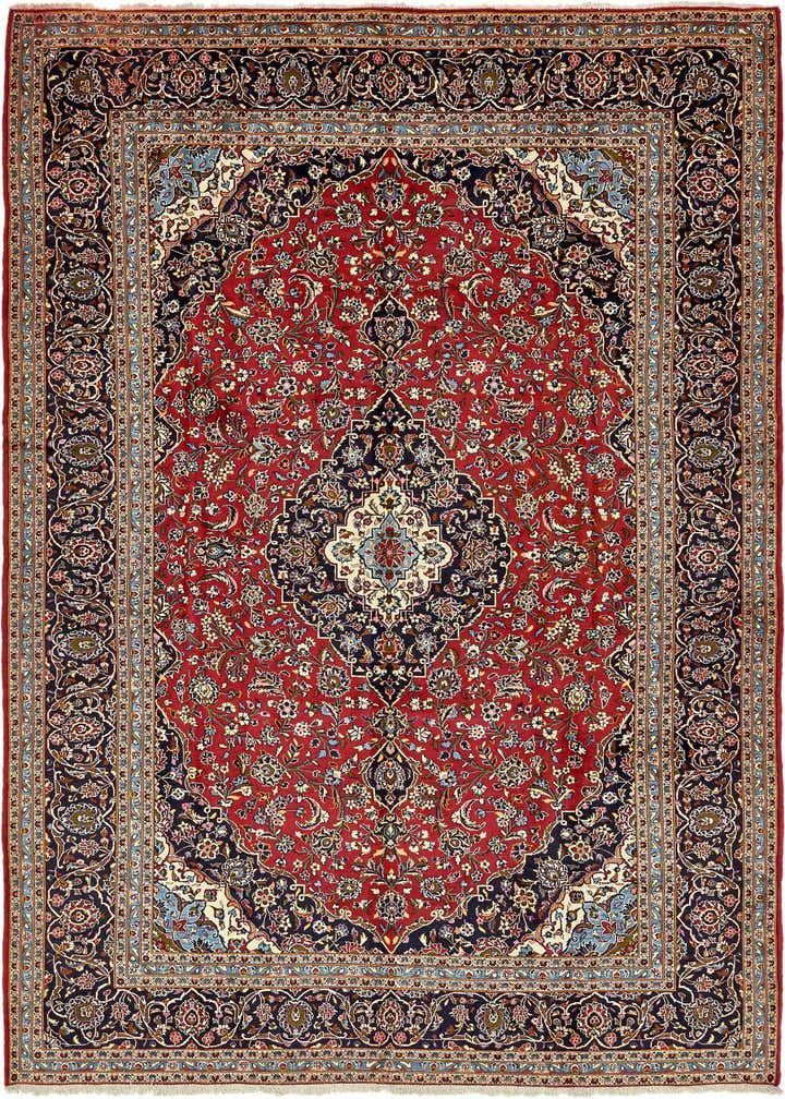 9' 8 x 13' 4 Hand Knotted Kashan Persian Wool Rug