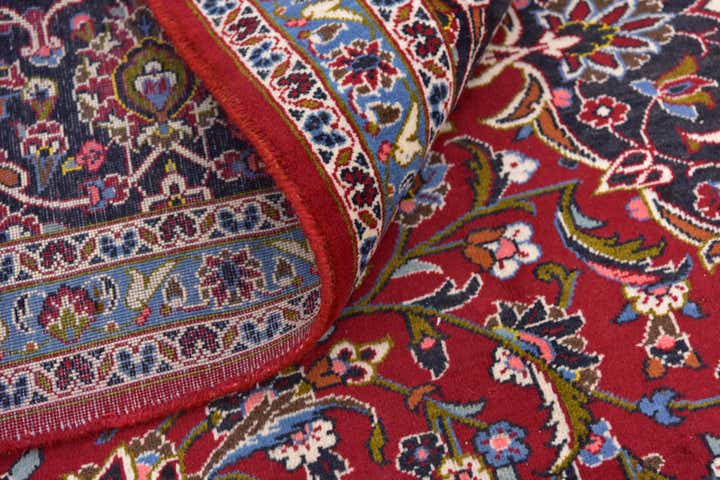 9' 9 x 13' Hand Knotted Kashan Persian Wool Rug