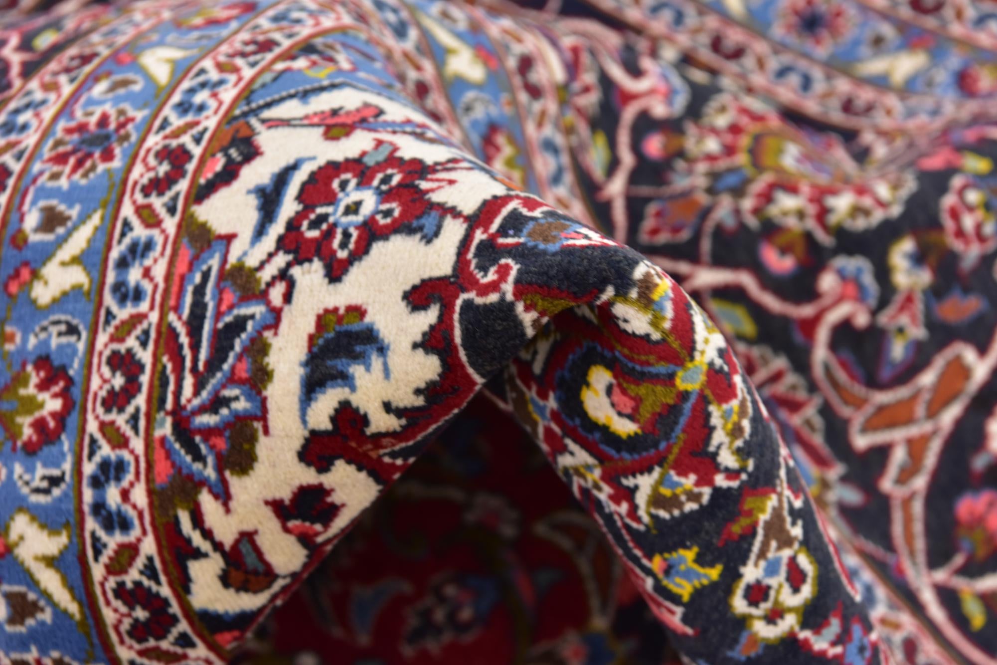 9' 9 x 13' Hand Knotted Kashan Persian Wool Rug