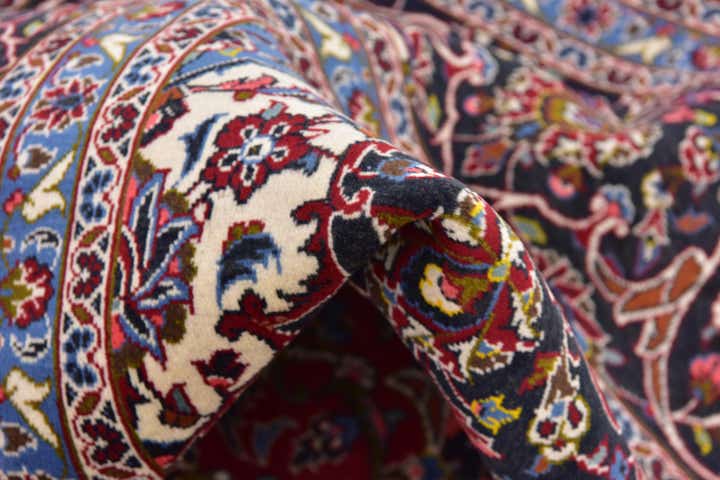 9' 9 x 13' Hand Knotted Kashan Persian Wool Rug