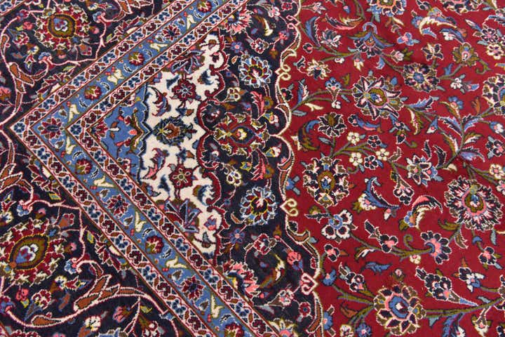 9' 9 x 13' Hand Knotted Kashan Persian Wool Rug