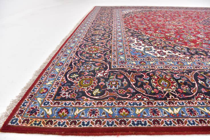 Detail image of 9' 9 x 13' Hand Knotted Kashan Persian Wool Rug