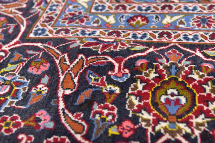 9' 9 x 13' Hand Knotted Kashan Persian Wool Rug