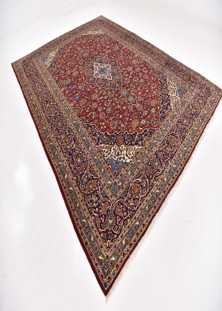 9' 10 x 13' 2 Hand Knotted Kashan Persian Wool Rug