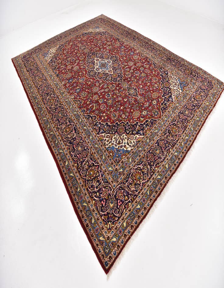 Detail image of 9' 10 x 13' 2 Hand Knotted Kashan Persian Wool Rug