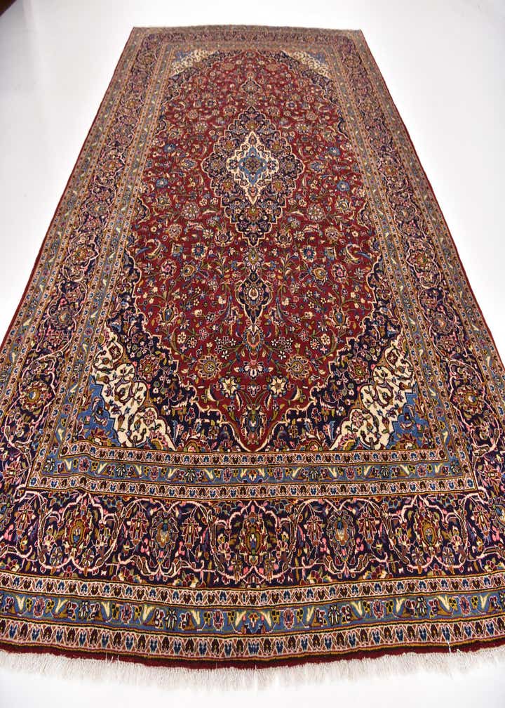 9' 10 x 13' 2 Hand Knotted Kashan Persian Wool Rug