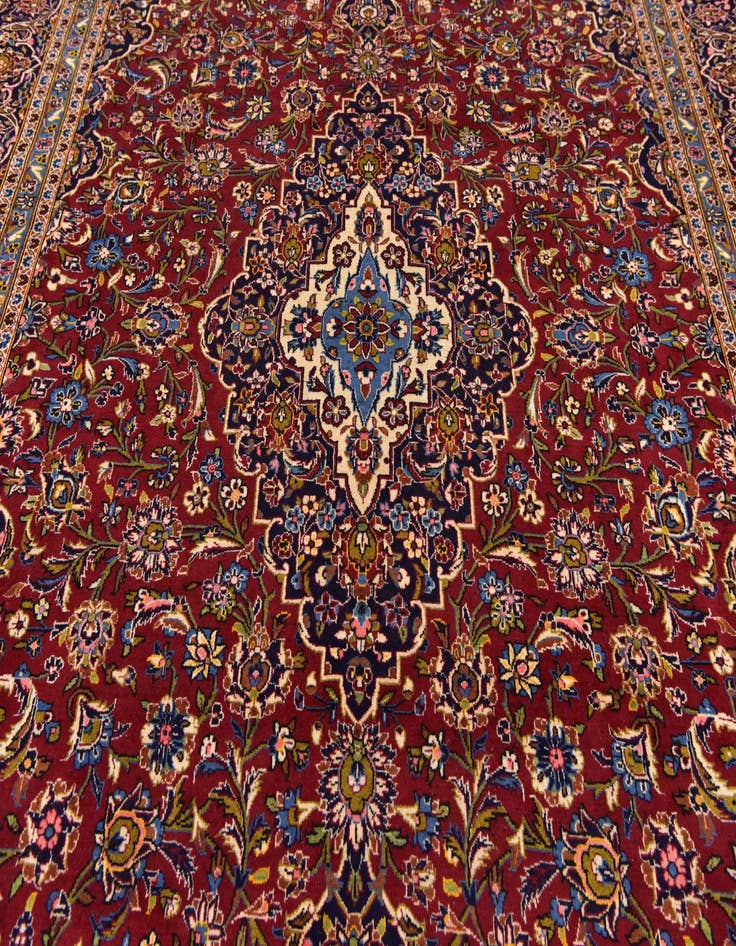 Detail image of 9' 10 x 13' 2 Hand Knotted Kashan Persian Wool Rug