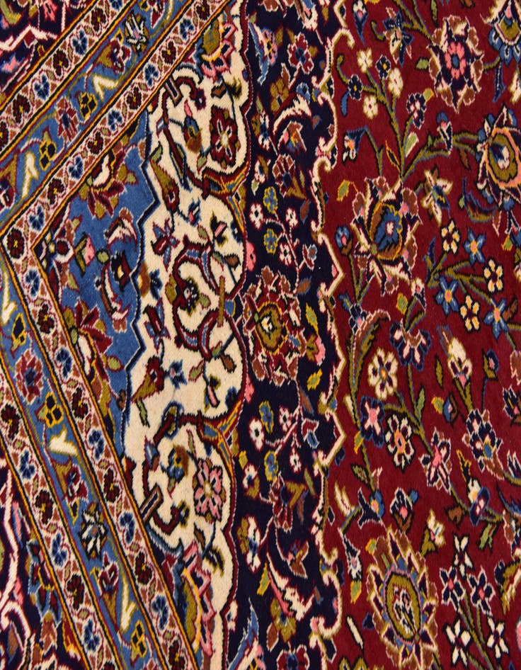 Detail image of 9' 10 x 13' 2 Hand Knotted Kashan Persian Wool Rug