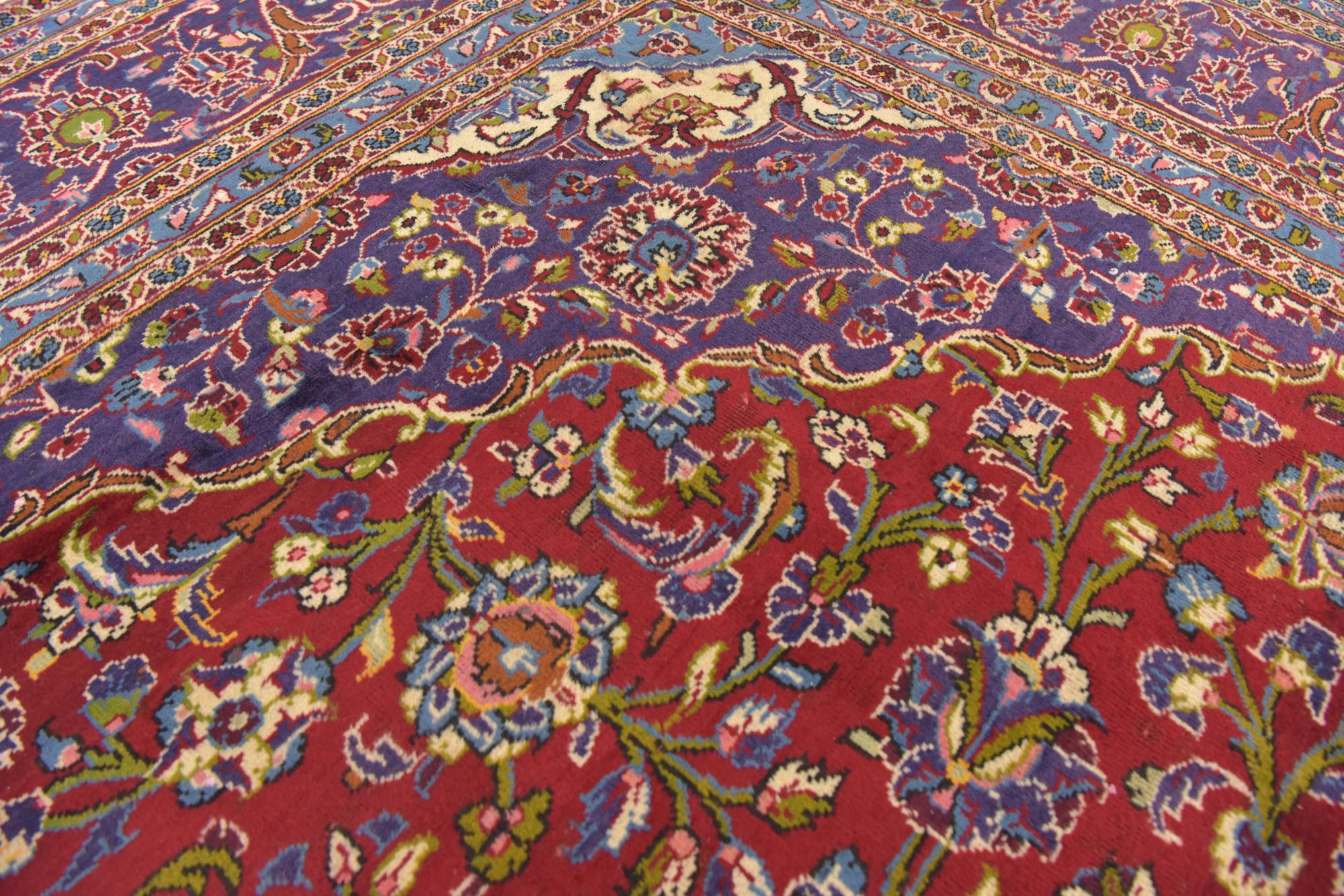 9' 9 x 13' 3 Hand Knotted Kashan Persian Wool Rug