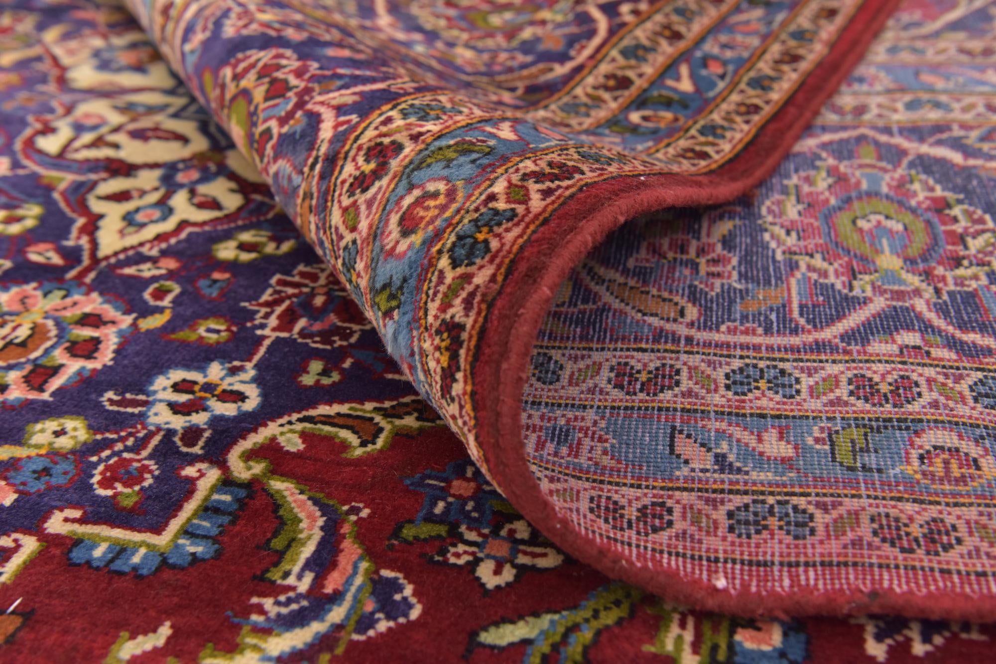 9' 9 x 13' 3 Hand Knotted Kashan Persian Wool Rug